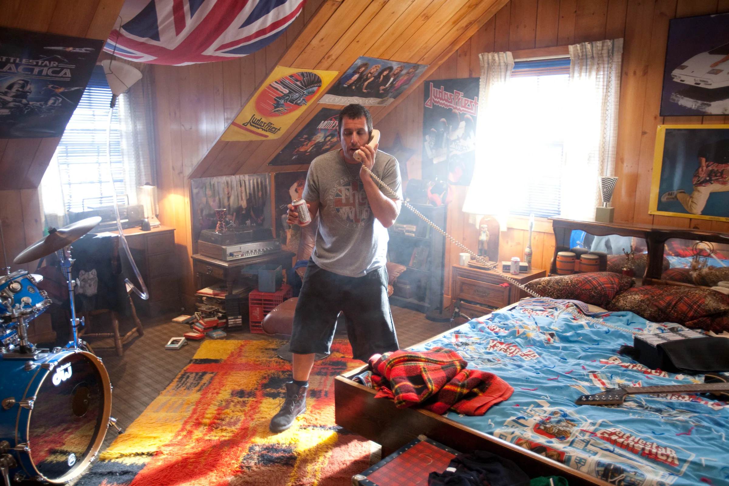 BTS - Donny Berger (Adam Sandler) in his bedroom.