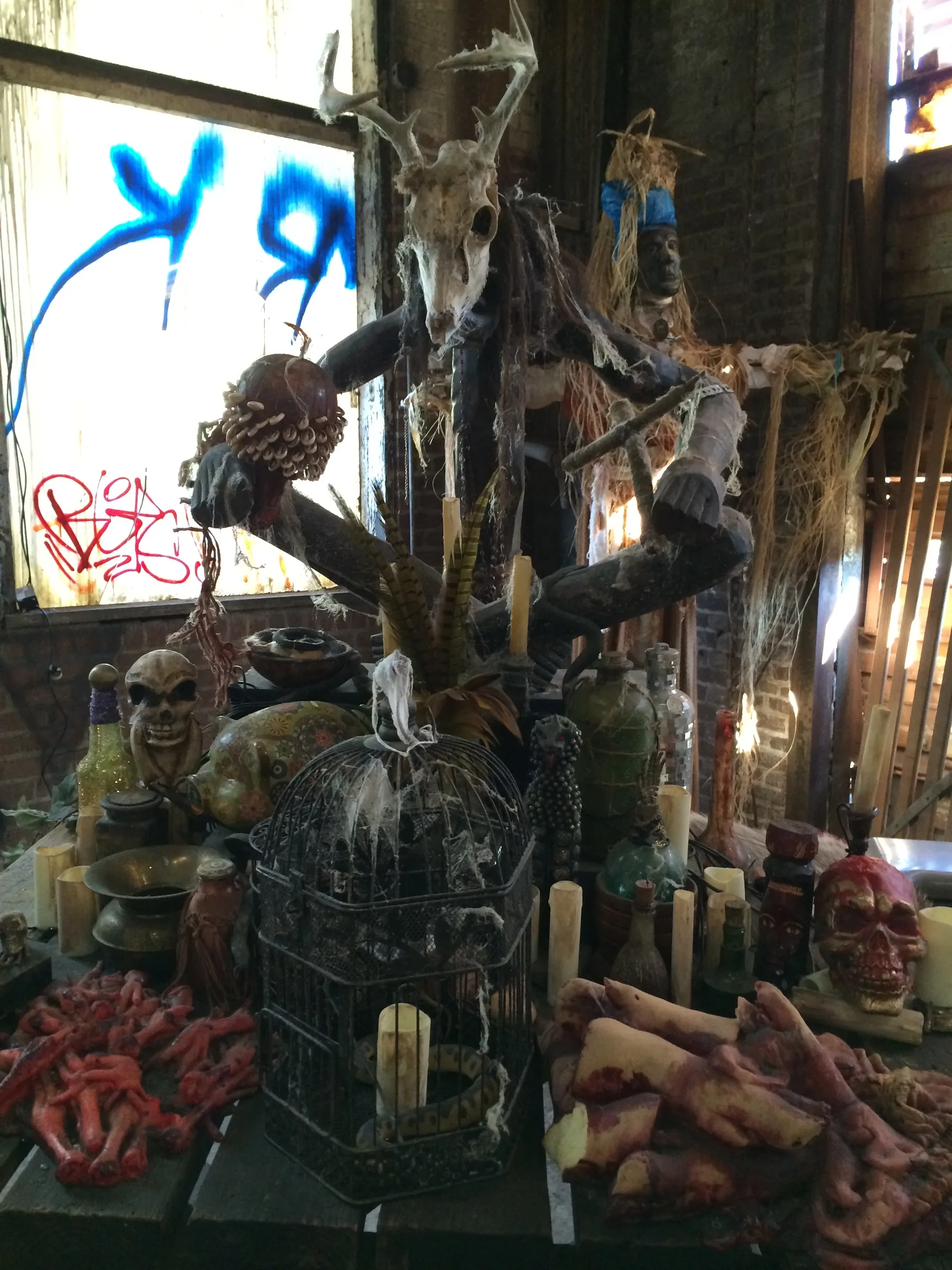 Constantine production design — Shrine skull papas