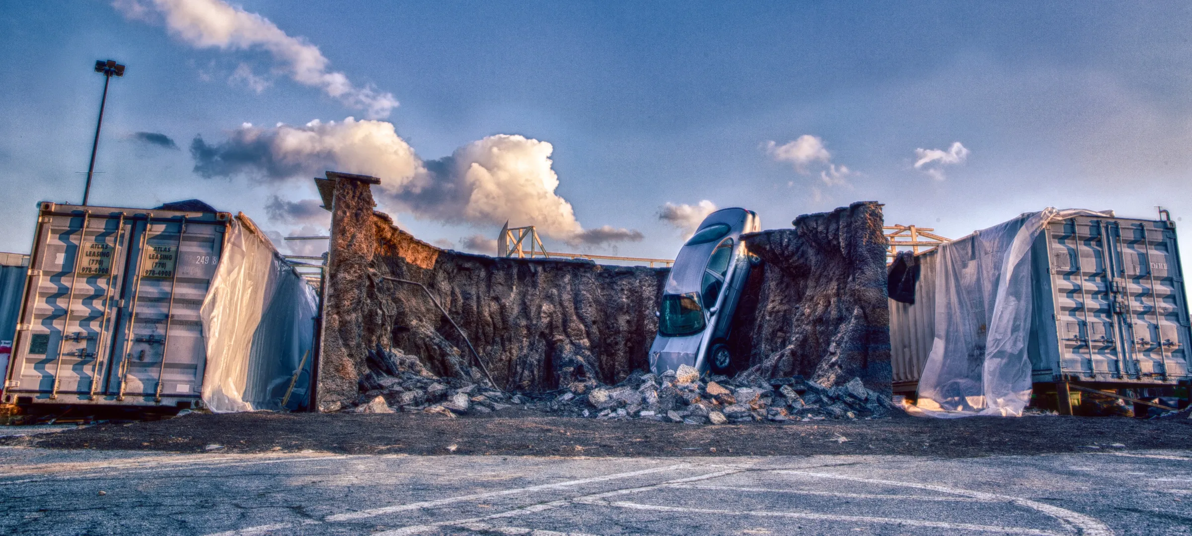 Constantine production design — Sinkhole
